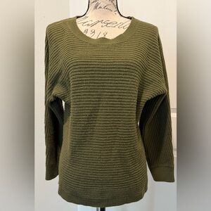 Vintage Venus Olive Green Ribbed Knit Long Sleeve Sweater